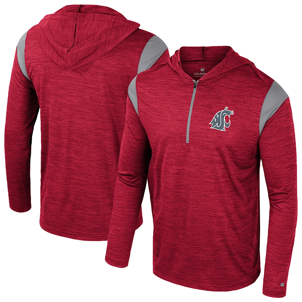 Men's Colosseum Cardinal Washington State Cougars Dozer Half-Zip Windshirt