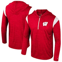 Men's Colosseum Red Wisconsin Badgers Dozer Half-Zip Windshirt