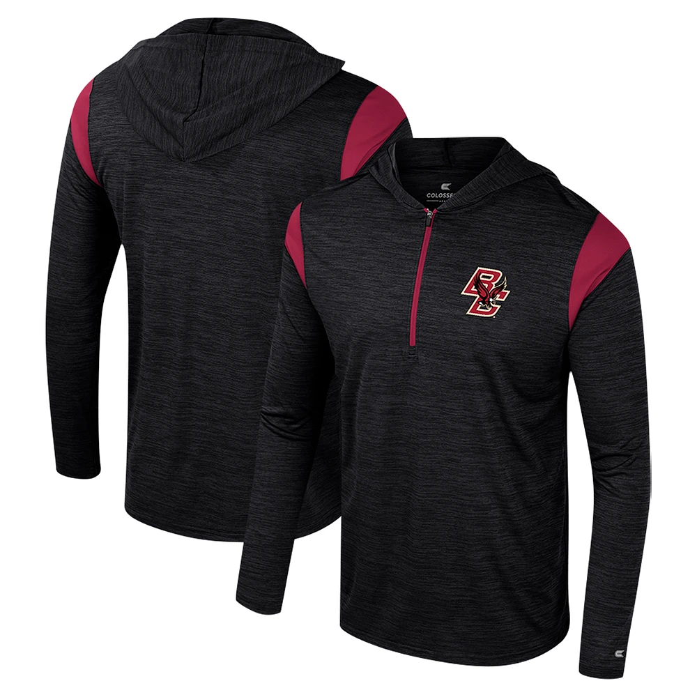 Men's Colosseum Black Boston College Eagles Dozer Half-Zip Windshirt