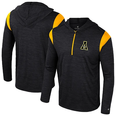 Men's Colosseum Black Appalachian State Mountaineers Dozer Half-Zip Windshirt