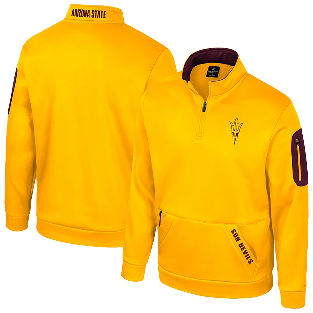 Men's Colosseum Gold Arizona State Sun Devils Mainframe Quarter-Zip Fleece Jacket