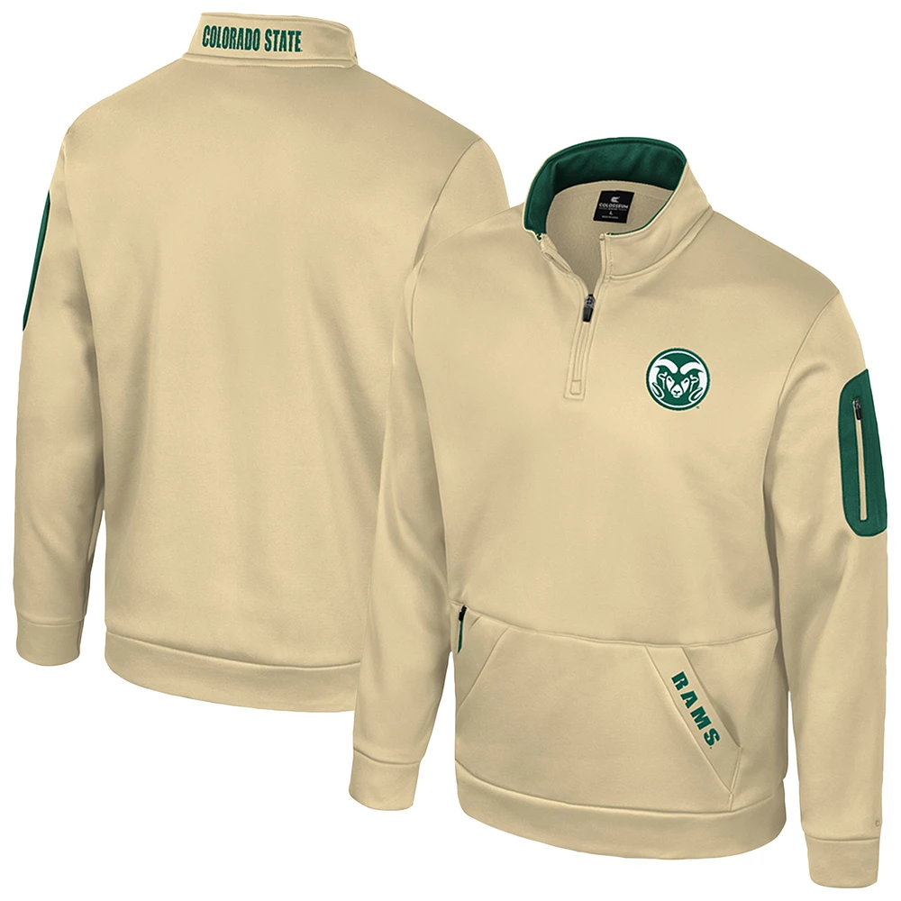 Men's Colosseum Gold Colorado State Rams Mainframe Quarter-Zip Fleece Jacket