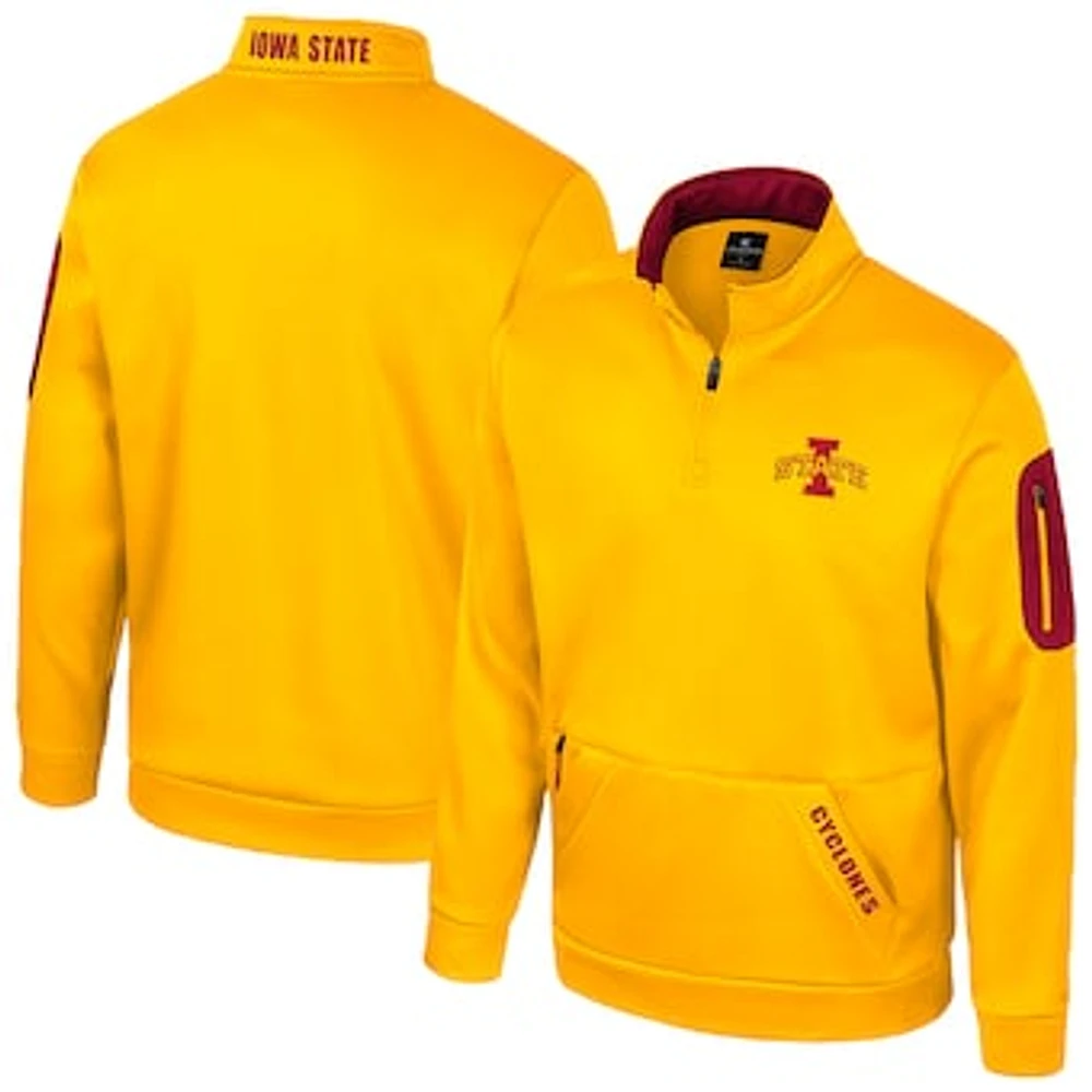 Men's Colosseum Gold Iowa State Cyclones Mainframe Quarter-Zip Fleece Jacket