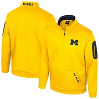 Men's Colosseum Maize Michigan Wolverines Mainframe Quarter-Zip Fleece Jacket