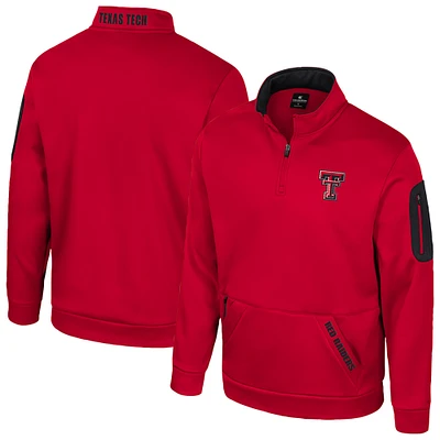 Men's Colosseum Red Texas Tech Red Raiders Mainframe Quarter-Zip Fleece Jacket