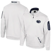 Men's Colosseum White Penn State Nittany Lions Mainframe Quarter-Zip Fleece Jacket