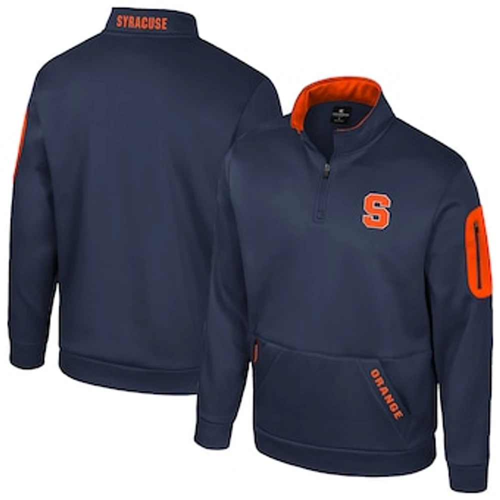 Men's Colosseum Navy Syracuse Orange Mainframe Quarter-Zip Fleece Jacket