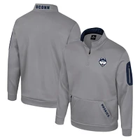 Men's Colosseum Gray UConn Huskies Mainframe Quarter-Zip Fleece Jacket