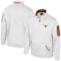 Men's Colosseum White Texas Longhorns Mainframe Quarter-Zip Fleece Jacket