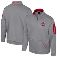 Men's Colosseum Gray Ohio State Buckeyes Mainframe Quarter-Zip Fleece Jacket