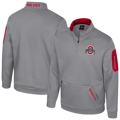 Men's Colosseum Gray Ohio State Buckeyes Mainframe Quarter-Zip Fleece Jacket