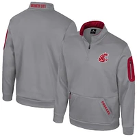 Men's Colosseum Gray Washington State Cougars Mainframe Quarter-Zip Fleece Jacket