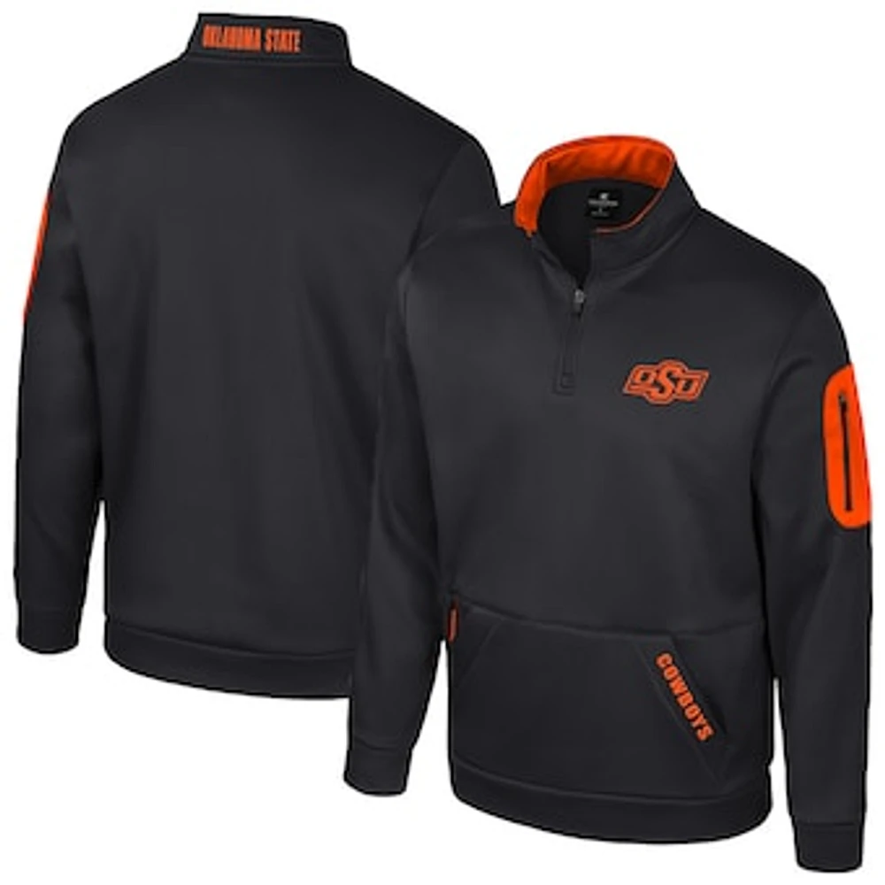 Men's Colosseum Black Oklahoma State Cowboys Mainframe Quarter-Zip Fleece Jacket