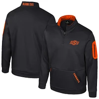 Men's Colosseum Black Oklahoma State Cowboys Mainframe Quarter-Zip Fleece Jacket