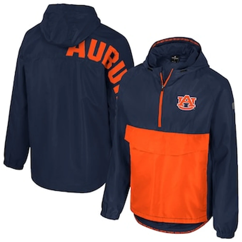 Men's Colosseum  Navy Auburn Tigers Reloaded Anorak Half-Zip Jacket