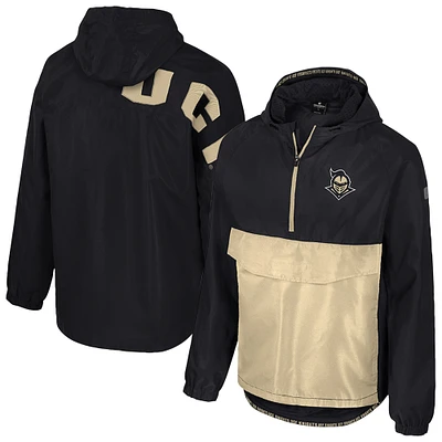 Men's Colosseum  Black UCF Knights Reloaded Anorak Half-Zip Jacket