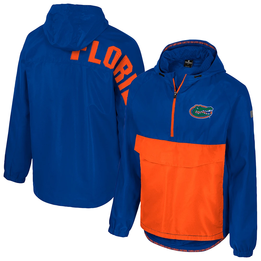 Men's Colosseum  Royal Florida Gators Reloaded Anorak Half-Zip Jacket