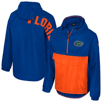 Men's Colosseum  Royal Florida Gators Reloaded Anorak Half-Zip Jacket