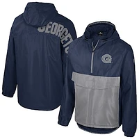 Men's Colosseum  Navy Georgetown Hoyas Reloaded Anorak Half-Zip Jacket