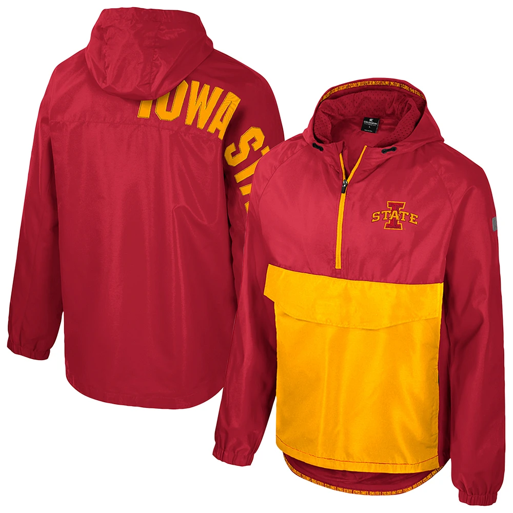 Men's Colosseum  Cardinal Iowa State Cyclones Reloaded Anorak Half-Zip Jacket