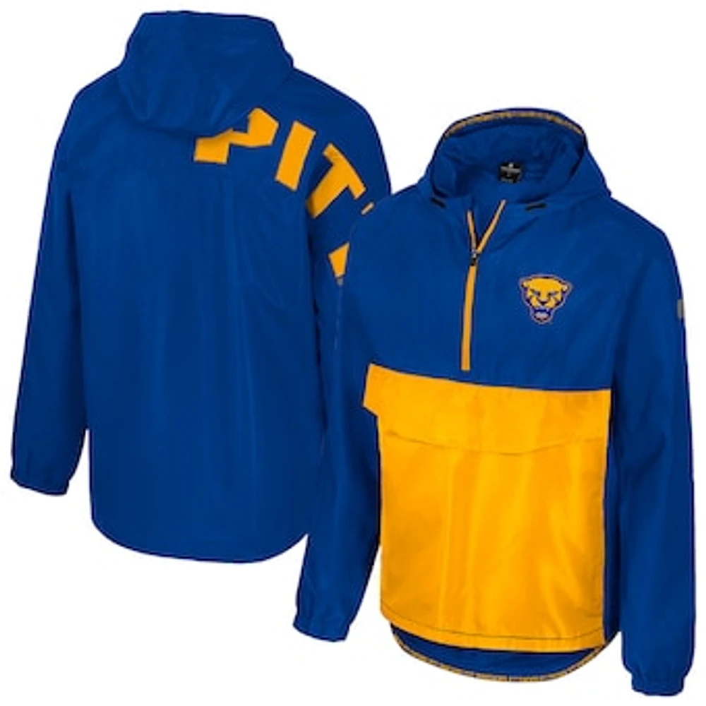 Men's Colosseum  Royal Pitt Panthers Reloaded Anorak Half-Zip Jacket