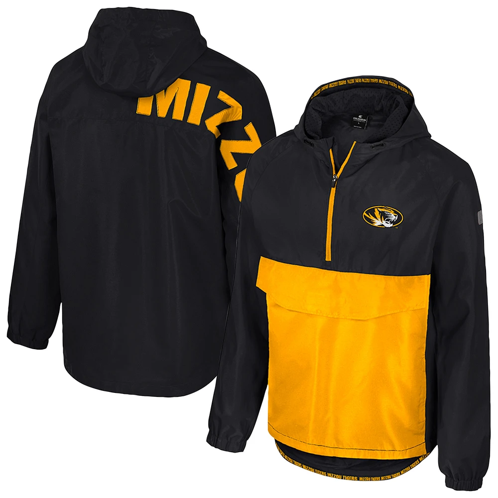 Men's Colosseum  Black Missouri Tigers Reloaded Anorak Half-Zip Jacket