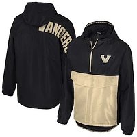 Men's Colosseum  Black Vanderbilt Commodores Reloaded Anorak Half-Zip Jacket