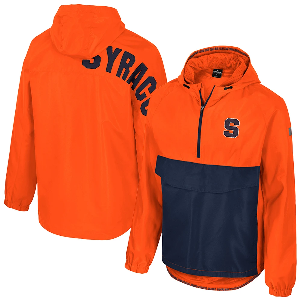 Men's Colosseum  Orange Syracuse Reloaded Anorak Half-Zip Jacket