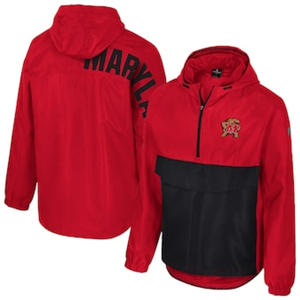 Men's Colosseum  Red Maryland Terrapins Reloaded Anorak Half-Zip Jacket