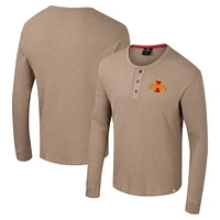 Men's Colosseum  Tan Iowa State Cyclones Great Outdoors Henley Long Sleeve Shirt