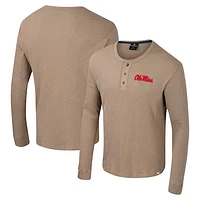 Men's Colosseum  Tan Ole Miss Rebels Great Outdoors Henley Long Sleeve Shirt