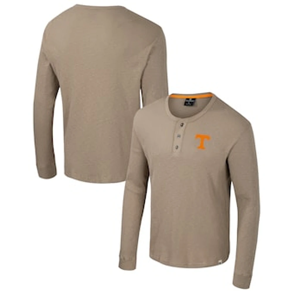 Men's Colosseum  Tan Tennessee Volunteers Great Outdoors Henley Long Sleeve Shirt