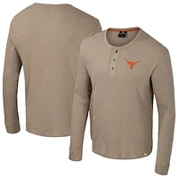 Men's Colosseum  Tan Texas Longhorns Great Outdoors Henley Long Sleeve Shirt