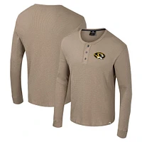 Men's Colosseum  Tan Missouri Tigers Great Outdoors Henley Long Sleeve Shirt