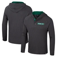 Men's Colosseum  Charcoal Michigan State Spartans Dujour Ralgan Long Sleeve Henley Hoodie T-Shirt