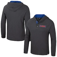 Men's Colosseum  Charcoal Florida Gators Dujour Ralgan Long Sleeve Henley Hoodie T-Shirt