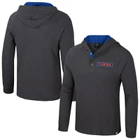 Men's Colosseum  Charcoal Florida Gators Dujour Ralgan Long Sleeve Henley Hoodie T-Shirt