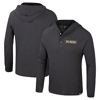 Men's Colosseum  Charcoal Colorado Buffaloes Dujour Ralgan Long Sleeve Henley Hoodie T-Shirt