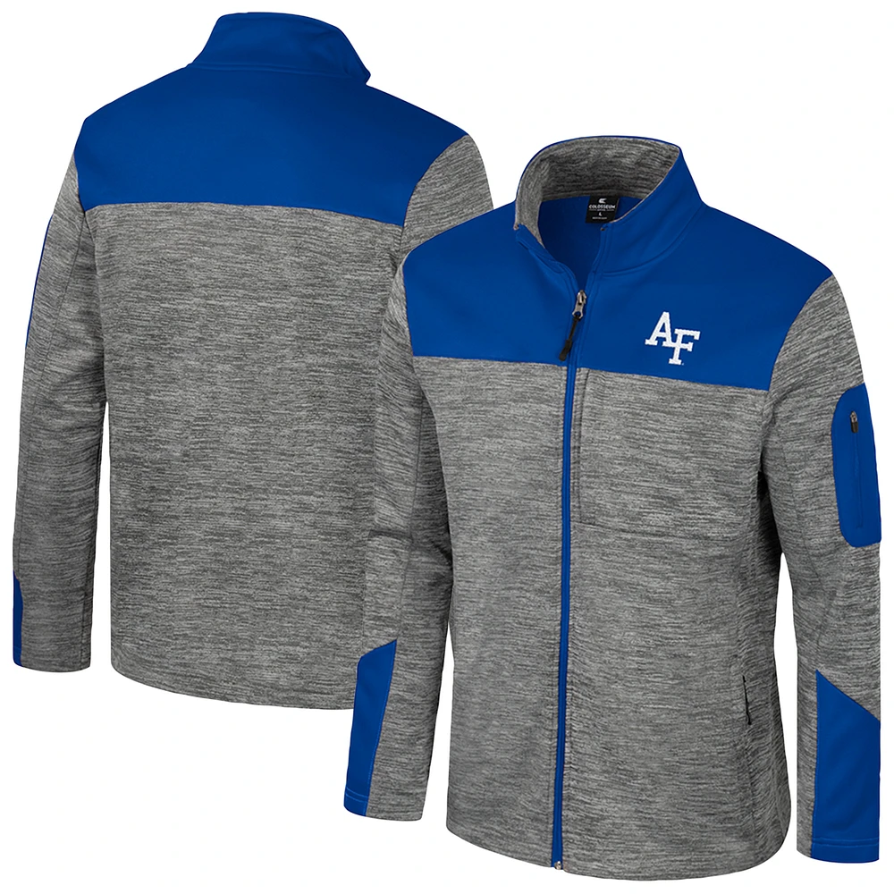 Men's Colosseum  Gray/Royal Air Force Falcons Guard Full-Zip Jacket