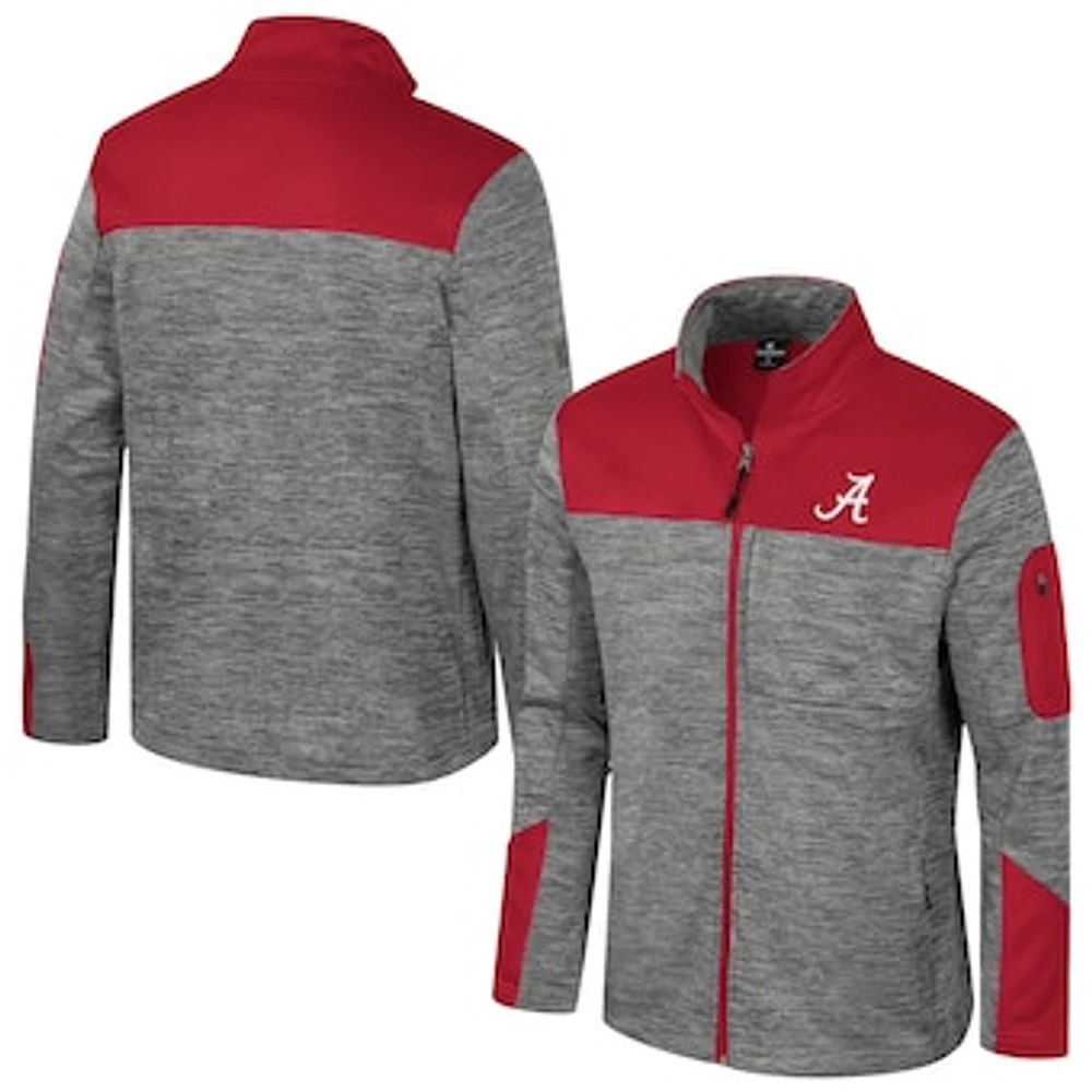 Men's Colosseum  Gray/Crimson Alabama Crimson Tide Guard Full-Zip Jacket