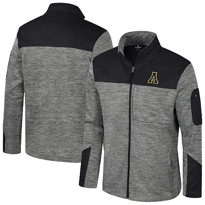 Men's Colosseum  Gray/Black Appalachian State Mountaineers Guard Full-Zip Jacket