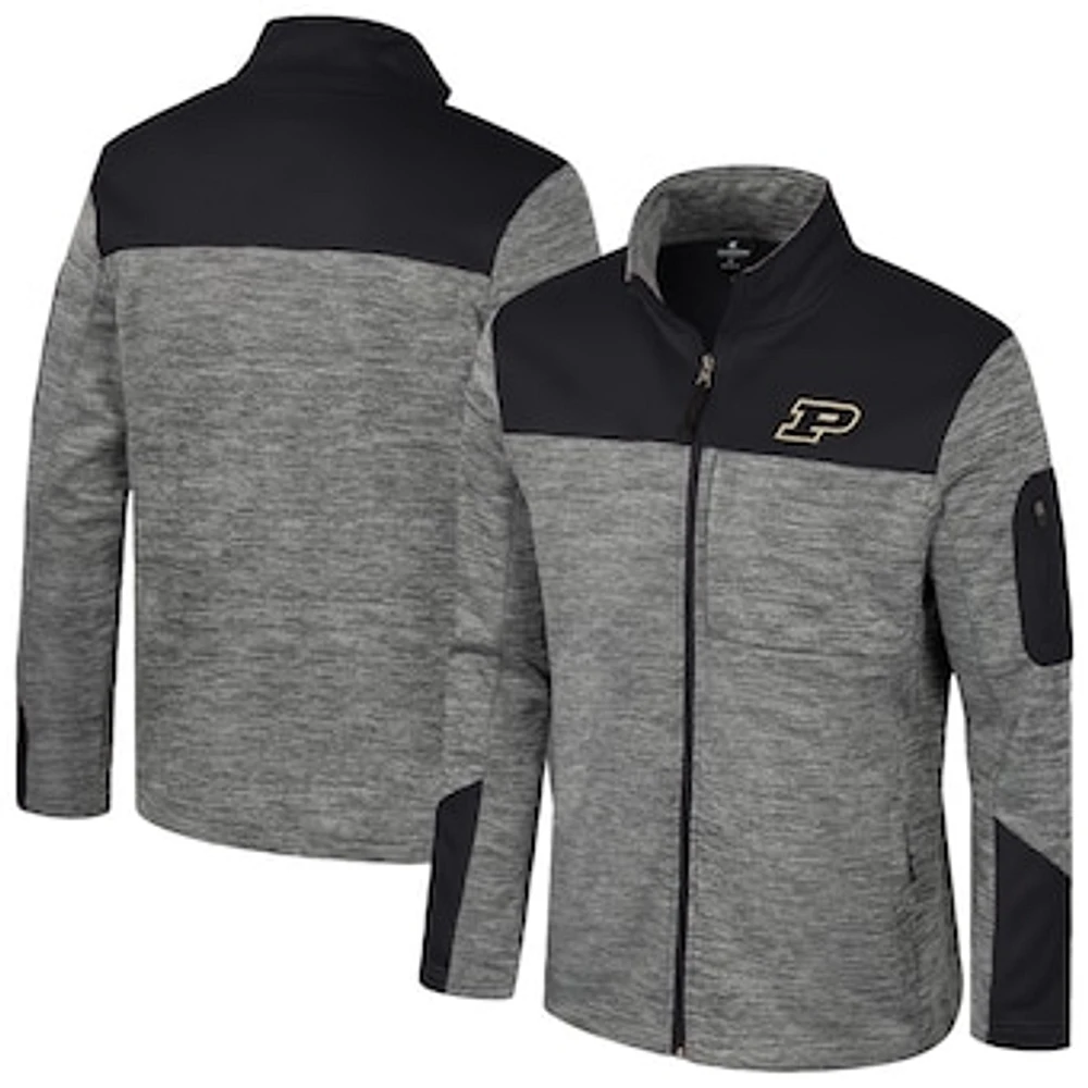 Men's Colosseum  Gray/Black Purdue Boilermakers Guard Full-Zip Jacket