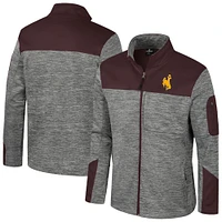 Men's Colosseum  Gray/Brown Wyoming Cowboys Guard Full-Zip Jacket