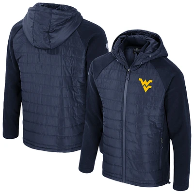 Men's Colosseum  Navy West Virginia Mountaineers Block The Sun Full-Zip Hooded Jacket