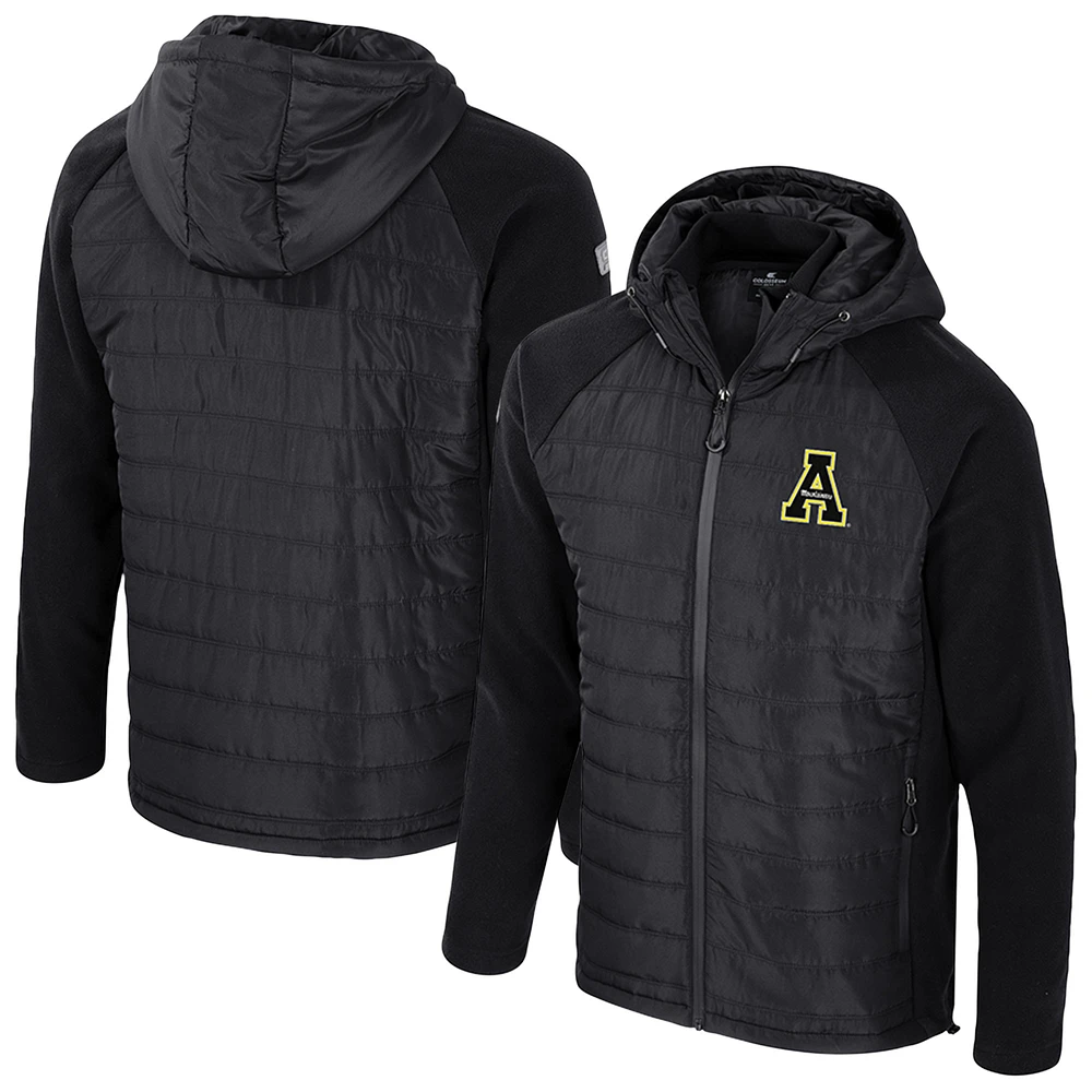 Men's Colosseum  Black Appalachian State Mountaineers Block The Sun Full-Zip Hooded Jacket