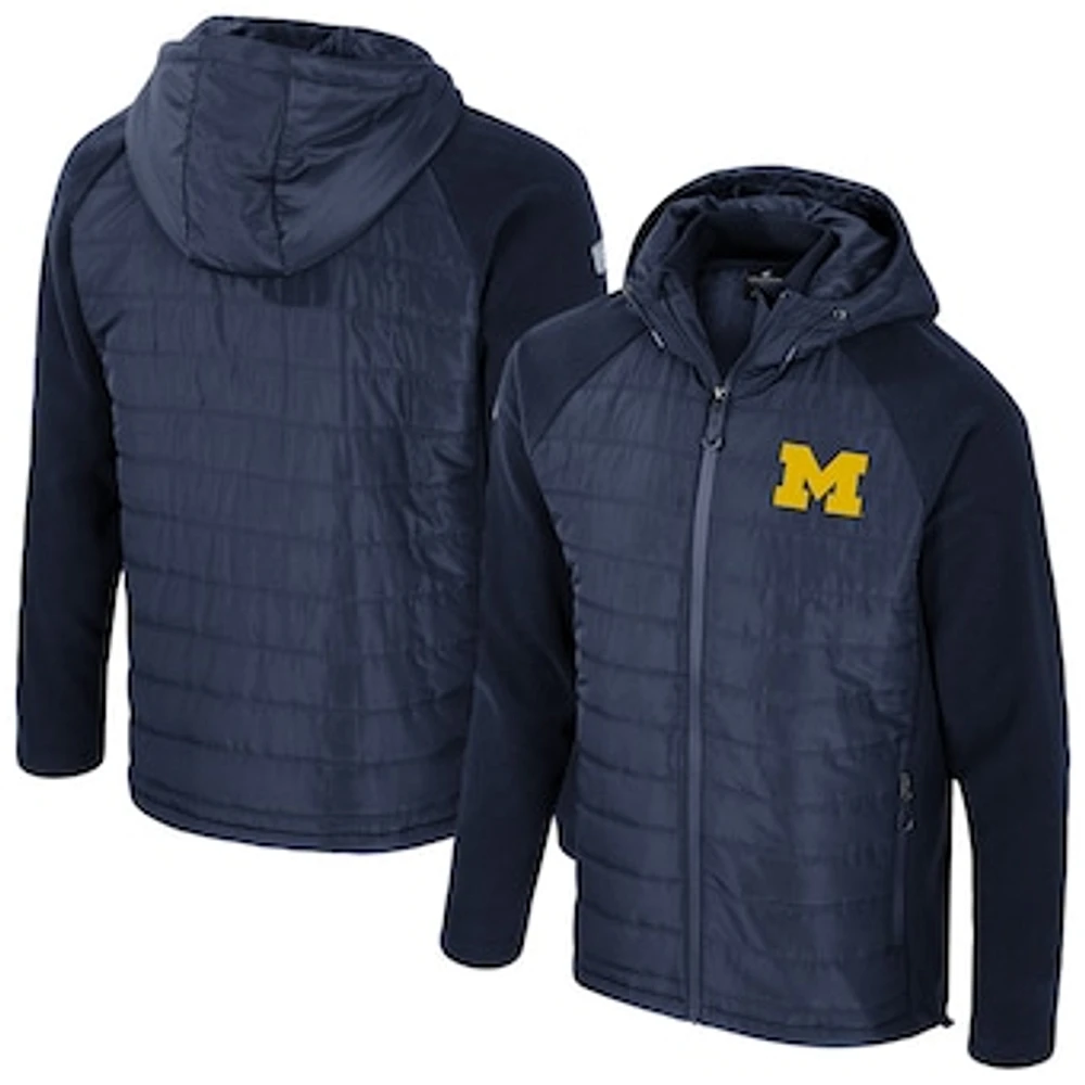 Men's Colosseum  Navy Michigan Wolverines Block The Sun Full-Zip Hooded Jacket