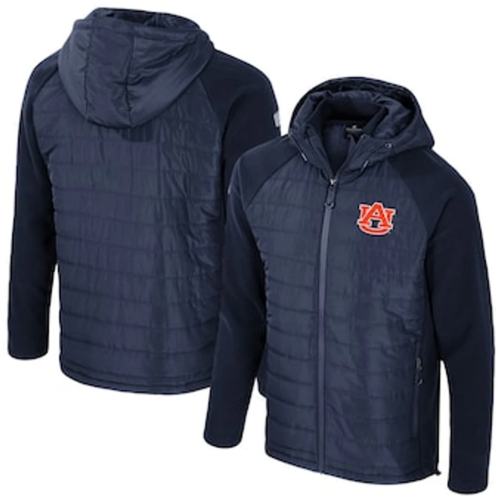 Men's Colosseum Navy Auburn Tigers Block The Sun Full-Zip Hooded Jacket