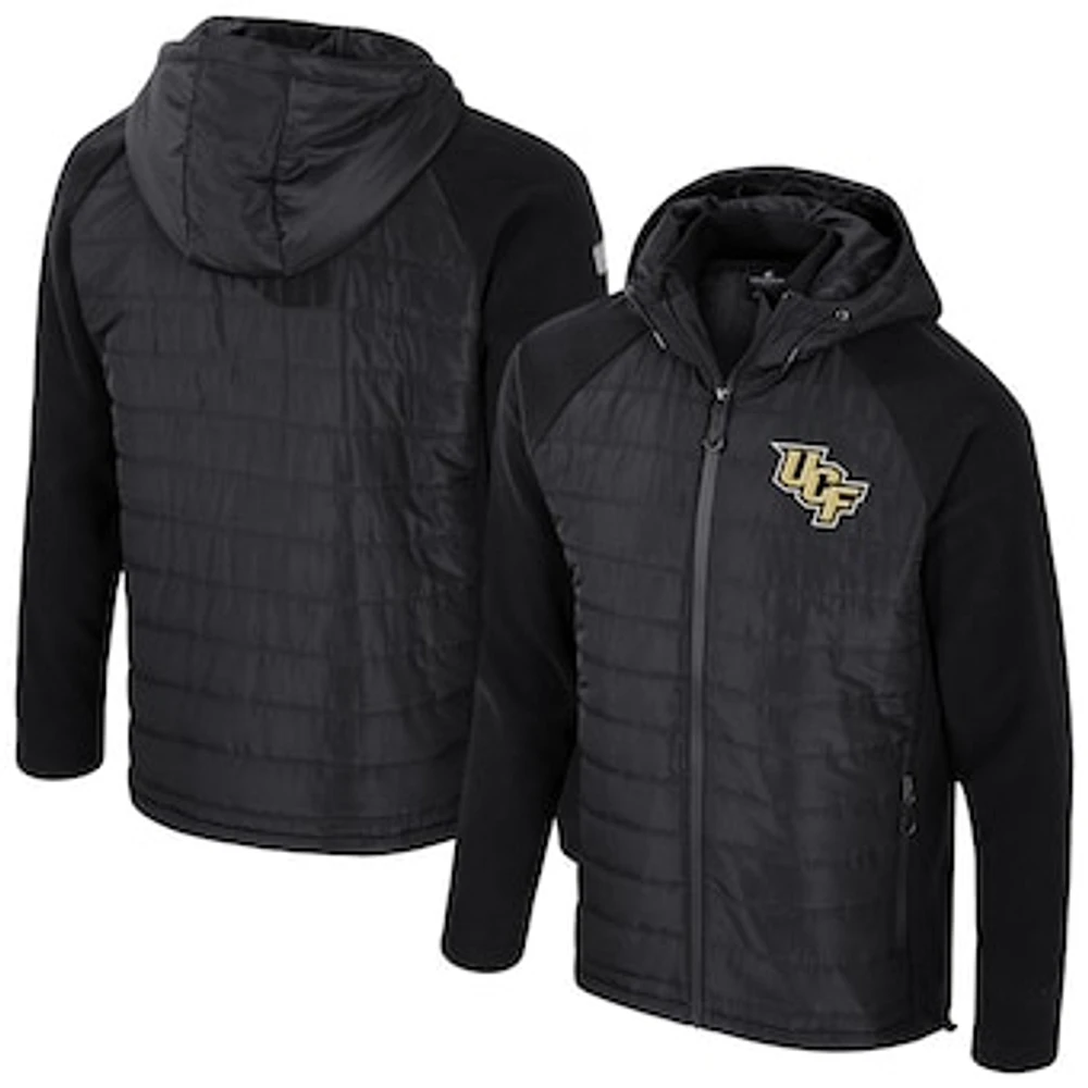 Men's Colosseum Black UCF Knights Block The Sun Full-Zip Hooded Jacket