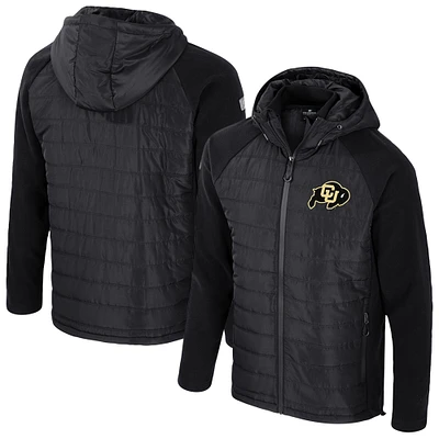 Men's Colosseum  Black Colorado Buffaloes Block The Sun Full-Zip Hooded Jacket