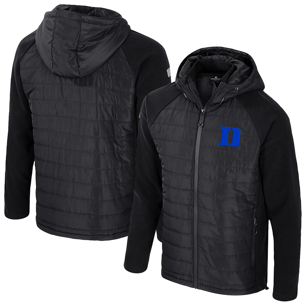 Men's Colosseum  Black Duke Blue Devils Block The Sun Full-Zip Hoodie Jacket